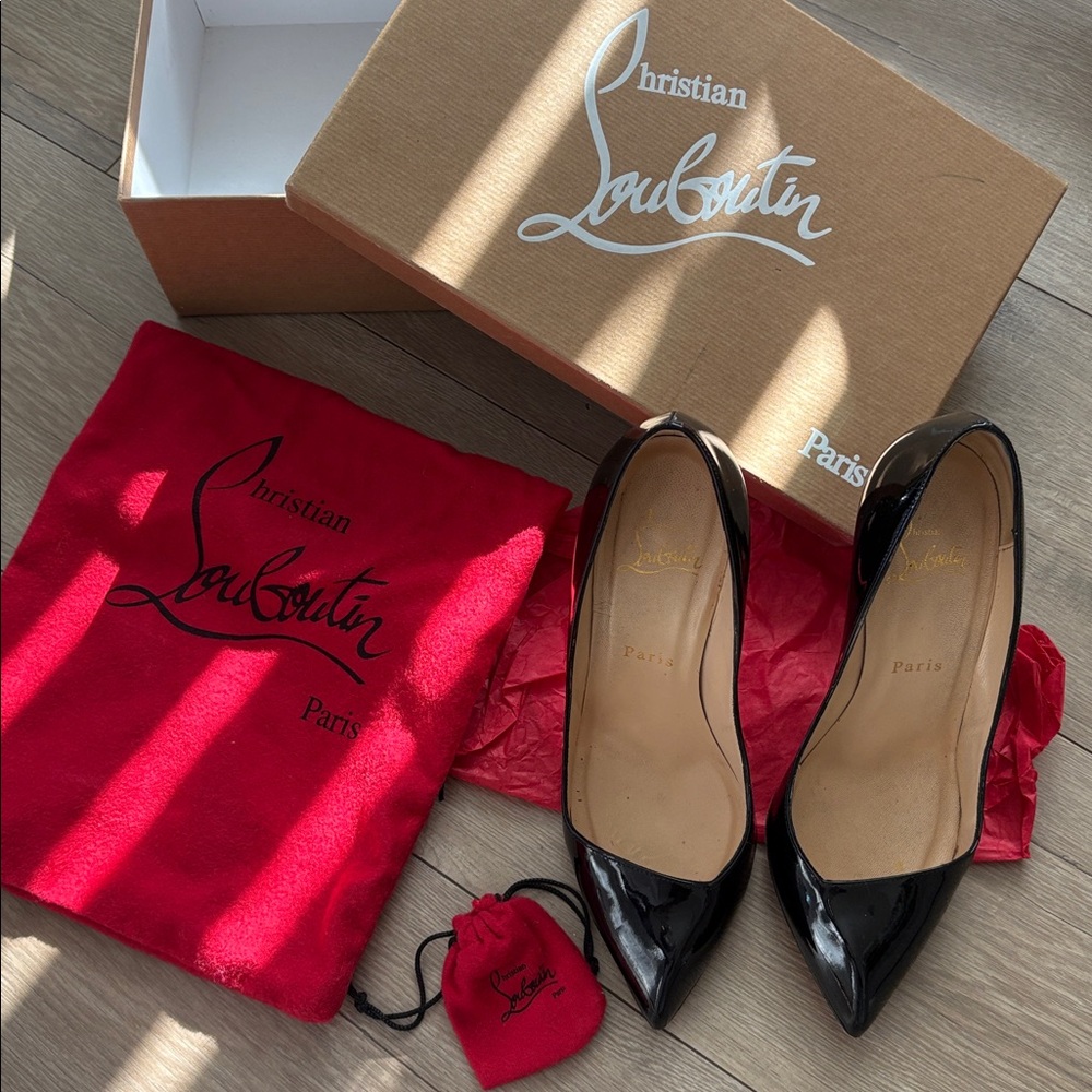 Christian Louboutin Black Corneille 100 Patent Leather Pumps